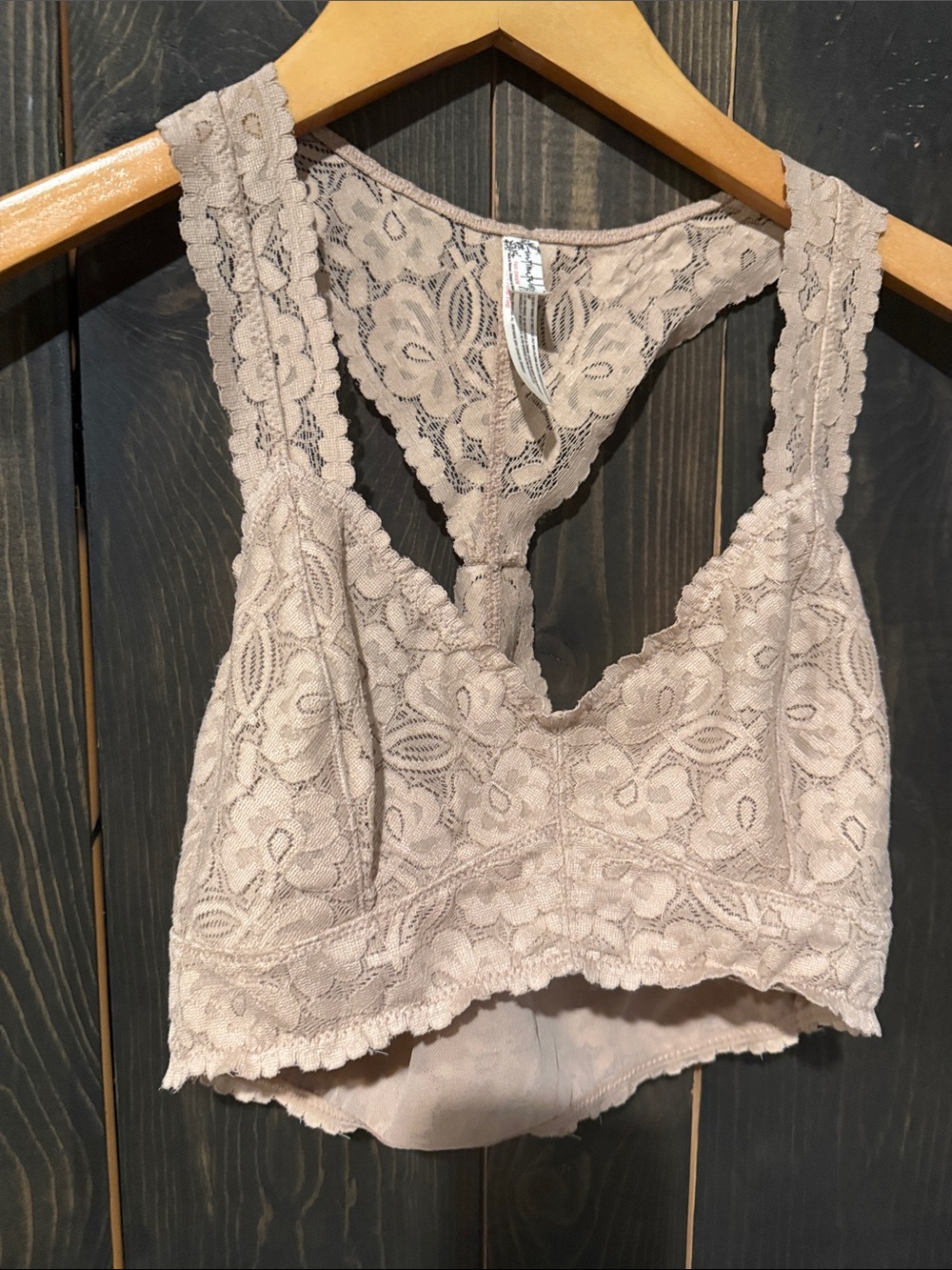 Free People Lace Racerback Bralette - Taupe